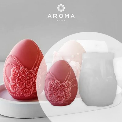 Силіконова форма для виготовлення свічок та мила у вигляді великоднього яйця з візерунком form4007 фото