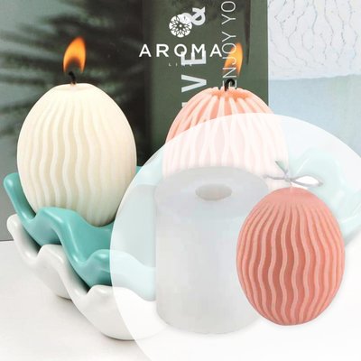 Силіконова форма для виготовлення свічок та мила у вигляді великоднього яйця з візерунком form4015 фото