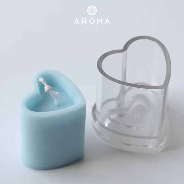 Пластиковая форма для свечи в форме цилиндрического сердца form0022 фото