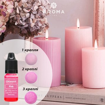 Рідкий барвник для свічок та мила 10 мл Рожевий / Pink 1857065456 фото