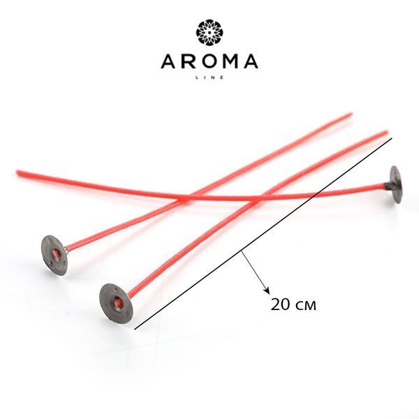 Красный вощеный хлопковый фитиль с держателем, 20 см RED-WICK/20 фото