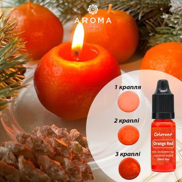 Рідкий барвник для свічок та мила 10 мл Оранжево-червоний / Orange Red 1857049381 фото